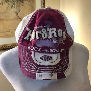 Hard Rock Couture San Francisco rock royalty purple and white cotton hat